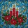 Holiday Art Aficionados' Tiffany Style Stained Glass Red Candles Poinsettia Holly Pattern Stained Glass Suncatcher - 5