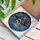 Fantasy Art Collectors' Tiffany Style Stained Glass Pirate Skull Deep Blue Red Gold Jewel Tone Mosaic Stained Glass Suncatcher - 3