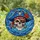 Fantasy Art Collectors' Tiffany Style Stained Glass Pirate Skull Deep Blue Red Gold Jewel Tone Mosaic Stained Glass Suncatcher - 1