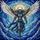 Fantasy Art Lovers' Tiffany Style Stained Glass Armored Warrior Iridescent Blue Celestial Design Stained Glass Suncatcher - 5