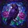 Mystic Nature Admirers' Tiffany Style Stained Glass Raven Rose Cosmic Sky Design Stained Glass Suncatcher - 5