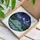 Nature Enthusiast's Intricate Tiffany Stained Glass Mountainscape Crescent Moon Deep Blue Aqua Mosaic Stained Glass Suncatcher - -IiTKHo1bF