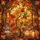 Autumn Art Lovers' Tiffany Stained Glass Fall Forest Mosaic with Jewel-Tone Leaves, Coffee, Pumpkin & Candle Stained Glass Suncatcher - 5
