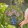 Floral Art Lovers' Vibrant Stained Glass Pink Peonies Blue Vase Garden Mosaic Stained Glass Suncatcher - 2