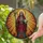 Fantasy Art Lovers' Stained Glass Skeletal Guardian Earth Globe Vibrant Floral Mosaic Stained Glass Suncatcher - 2