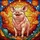 Animal Lovers' Intricate Tiffany Stained Glass Cheerful Pig Jewel Tone Swirling Mosaic Stained Glass Suncatcher - 5
