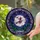 Fantasy Art Lovers' Intricate Tiffany Stained Glass Mystic Figure Full Moon Bats Deep Purple Indigo Celestial Mosaic Stained Glass Suncatcher - 2