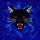 Dark Art Enthusiasts' Stained Glass Snarling Black Cat Red Eyes Indigo Blue Geometric Mosaic Pattern Stained Glass Suncatcher - 5