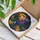 Halloween Enthusiasts' Vibrant Stained Glass Jack-O'-Lantern Haunted Village Orange Purple Jewel Tones Stained Glass Suncatcher - 3