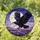 Mystical Art Lovers' Deep Purple Amber Stained Glass Raven Twilight Mosaic Stained Glass Suncatcher - 1