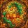 Fantasy Art Lovers' Intricate Tiffany Glass Pumpkin Unicorn Emerald Orange Jack-o'-Lantern Autumnal Mosaic Stained Glass Suncatcher - 5
