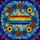 Art Lovers' High Contrast Stained Glass Rainbow Stripe Floral Wreath Jewel Tone Mosaic Stained Glass Suncatcher - 5