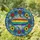 Art Lovers' High Contrast Stained Glass Rainbow Stripe Floral Wreath Jewel Tone Mosaic Stained Glass Suncatcher - vPBGSBc6JT