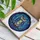 Owl Admirers' Tiffany Stained Glass Majestic Celestial Owl Indigo Blue Gold Cosmic Night Sky Stained Glass Suncatcher - GmboyRB-1R