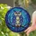 Owl Admirers' Tiffany Stained Glass Majestic Celestial Owl Indigo Blue Gold Cosmic Night Sky Stained Glass Suncatcher - e_KlcPkdl8