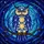 Owl Admirers' Tiffany Stained Glass Majestic Celestial Owl Indigo Blue Gold Cosmic Night Sky Stained Glass Suncatcher - 5