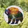 Nature Lovers' Tiffany Stained Glass Bear Silhouette Blue Purple Orange Sunset Lake Art Stained Glass Suncatcher - 1