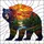 Nature Lovers' Tiffany Stained Glass Bear Silhouette Blue Purple Orange Sunset Lake Art Stained Glass Suncatcher - 4
