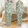 Festive Cat Lovers' Whimsical Mint Green Christmas Cats Pattern with Red Santa Hats & Holly Satin Pajamas Set - 1
