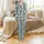 Cat Lovers' Dusty Blue Whimsical Naive Cartoon Cats Musical Play Pattern Satin Pajamas Set - 2