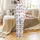 Whimsical Cat Lovers' Hand-Drawn Cute Feline Faces Hot Pink Polka Dot Bows White Pattern Satin Pajamas Set - 3