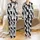Cat Lovers' Whimsical Black White Grey Cartoon Cat All-Over Print Pink Ears Blue Eyes Pattern Satin Pajamas Set - 1