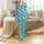 Cat Lovers' Playful Black Cats White Crescent Moons Twinkle Stars Light Aqua Whimsical Pattern Satin Pajamas Set - 2