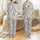 Cat Lovers' Whimsical Illustrative Cat Pattern, Powder Blue, Ginger Tabby Mixed Cats, Pastel Pink Teal Accents Satin Pajamas Set - 1