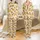 Playful Tropical Design: Golden Pineapples, Olive Hearts on Pale Peach - Fabric Art Kid Satin Pajamas Set - 1