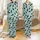 Cat Lovers' Whimsical Dreamy Light Teal Scattered Black Cat Pale Pink Butterfly Heart Star Pattern Satin Pajamas Set - 1
