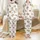 Whimsical Art Lovers' Warm Brown Sleepy Bear Celestial Moon Star Pastel Blue White Print Satin Pajamas Set - 1