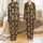 Vintage Style Cat Lovers' Seamless Vintage Botanical Tabby Cat & Autumn Floral Pattern in Muted Olive, Burnt Orange, Dark Brown Satin Pajamas Set - 1