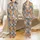 Cat Lovers' All-Over Seamless Cute Expressive Cartoon Cats Pattern, Flat Vector Art, Peach, Blue, Caramel, Pink on White Satin Pajamas Set - 1