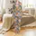 Cat Lovers' All-Over Seamless Cute Expressive Cartoon Cats Pattern, Flat Vector Art, Peach, Blue, Caramel, Pink on White Satin Pajamas Set - 2