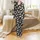 Cat Lovers' Charcoal Black Playful Sleepy Cartoon Cat Pattern Pale Off-White & Beige Kittens White 'cute cat' Text Satin Pajamas Set - 2