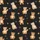 Sweet Style Enthusiasts' Charcoal Black Plush Caramel Bear Hearts Orange Flowers Seamless Pattern Satin Pajamas Set - 4