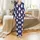 Cat Lovers' Dreamy Whimsical White Cats Teal Eyes Pink Flower Crowns Indigo Cherry Blossom Pattern Satin Pajamas Set - 2