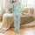 Women's Whimsical Llama Pajamas: Vibrant Desert Scene with Rainbows & Cacti Satin Pajamas Set - 2