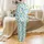 Women's Whimsical Llama Pajamas: Vibrant Desert Scene with Rainbows & Cacti Satin Pajamas Set - 3