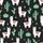 Llama Lover Low Top Canvas Sneakers: Whimsical White Llama & Mint Green Cactus Charcoal Print Satin Pajamas Set - 4