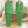 Women's May Birth Flower Lily of the Valley Botanical Green White Floral Sleepwear Set Satin Pajamas Set - 1