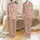Galentine Gift Her: Geometric Mauve Rust Two-Tone Heart Pattern - Cotton Woven Throw Satin Pajamas Set - 1