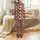Tropical Bathroom Decor: Serene Palm Tree Silhouette Rose Peach Gradient Fabric Shower Curtain Satin Pajamas Set - 3