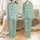 Unisex Vintage Sardine Sleep Set: Light Teal & Olive Fish Pattern Loungewear Satin Pajamas Set - 1