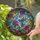 Nature Lovers' Jewel Tone Stained Glass Hummingbird Purple Bloom Garden Mosaic Stained Glass Suncatcher - 2