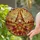 Autumn Lovers' Whimsical Gnome Stained Glass Maple Leaf Orange Gold Red Jewel Tone Art Stained Glass Suncatcher - 2