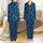 Celestial Cat Lovers' Deep Cerulean Blue Whimsical Black Cat Moon Starburst Pattern Satin Pajamas Set - 1