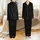 Cat Lovers' Minimalist White Outline Playful Cats Paw Prints Black Pattern Satin Pajamas Set - 1