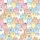 Cat Lovers' Kawaii Pastel Pink Blue Yellow Cat Crowd Seamless Pattern Satin Pajamas Set - 4