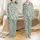 Cat Lovers' Whimsical Urban Cats Minimalist Sage Green Line Art Black Silhouette Pattern Satin Pajamas Set - 1